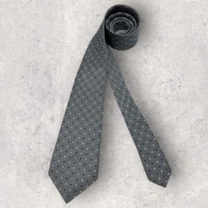 JOOP! XL Gray/Blue/White Polka Dot Silk LUXURY Tie ITALY